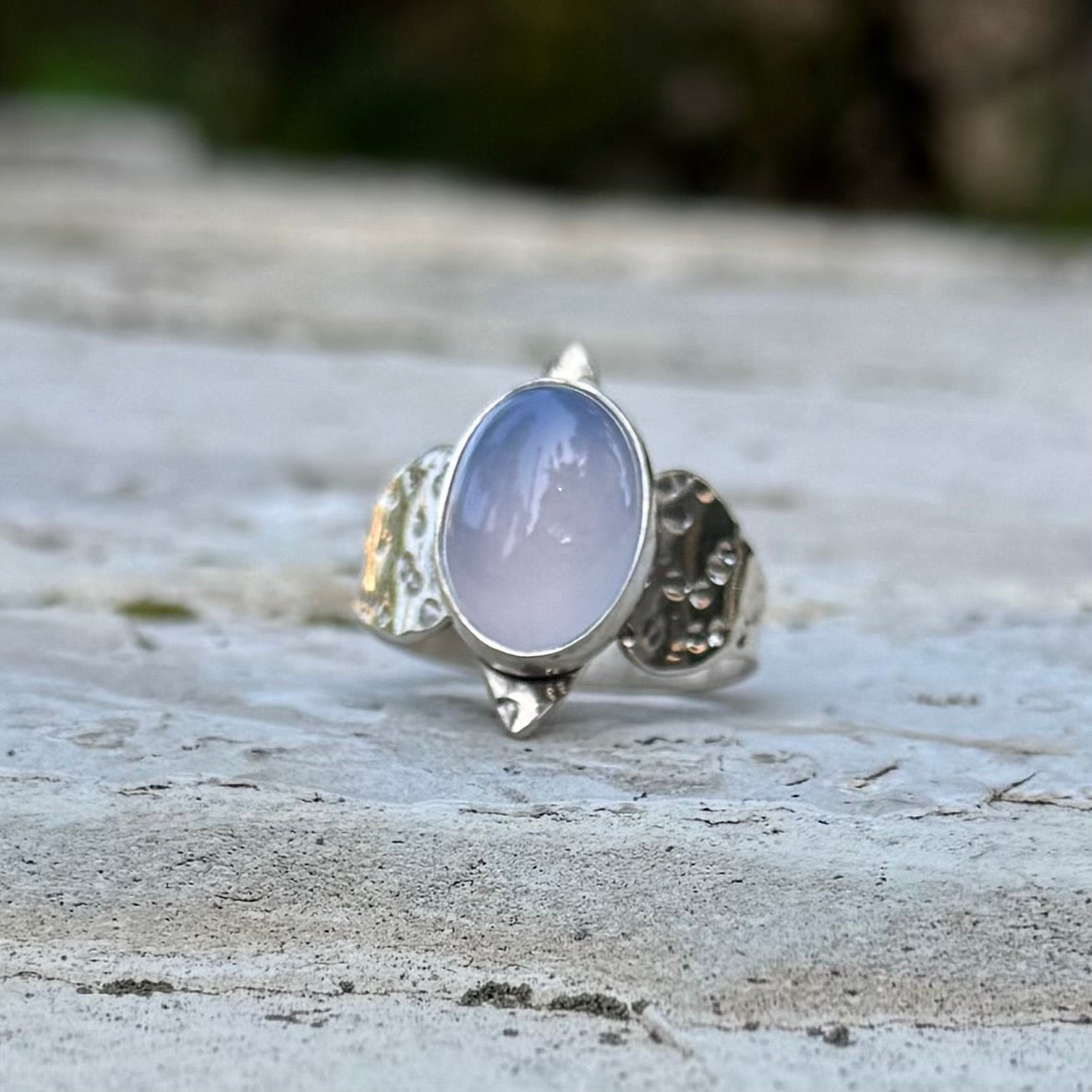 Inanna Ring | Blue Chalcedony SIZE: 10.5