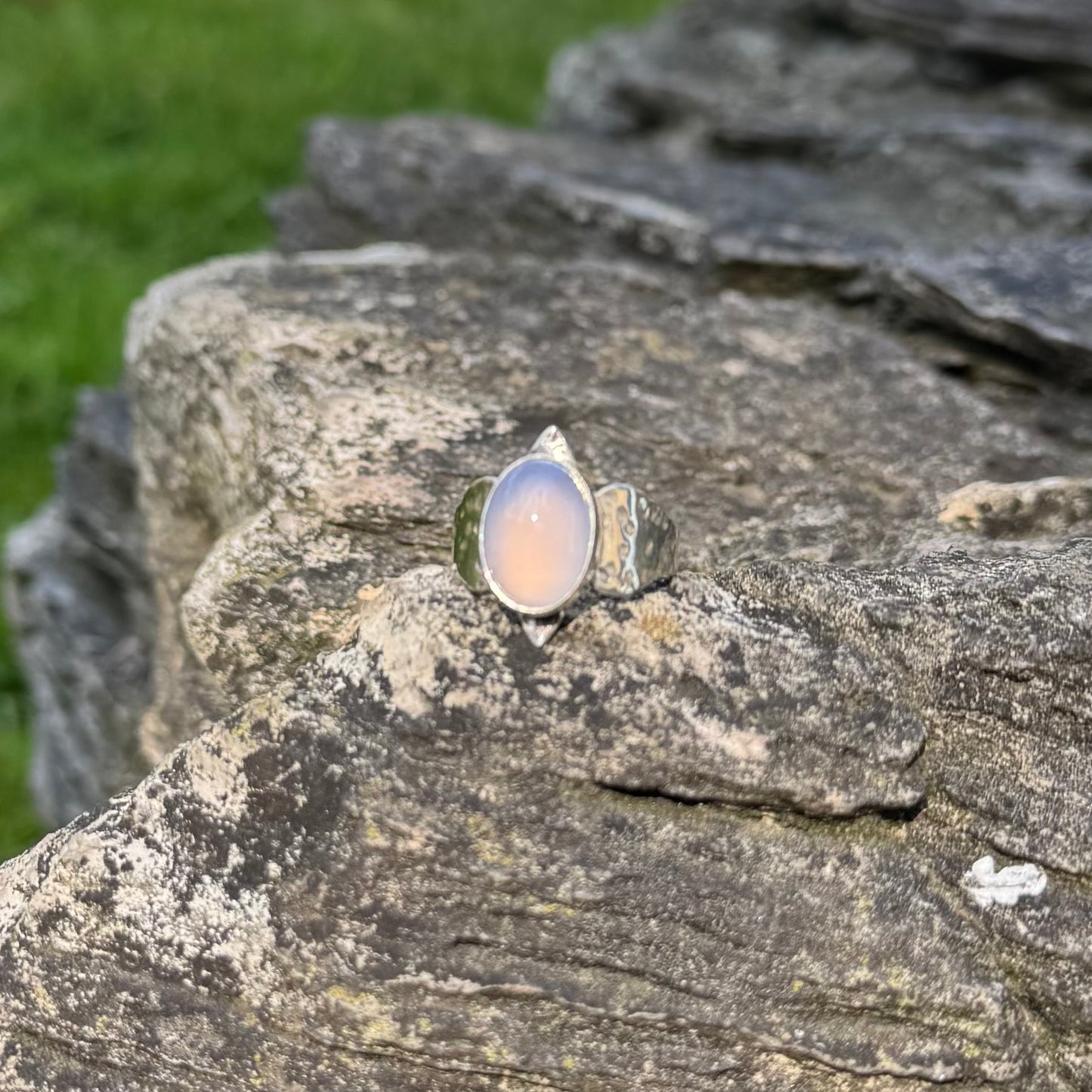 Inanna Ring | Blue Chalcedony SIZE: 10.5