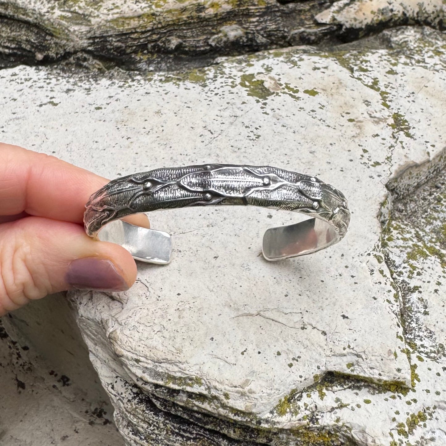 Elven Cuff Bracelet | Thick Sterling Silver Ethereal Bracelet