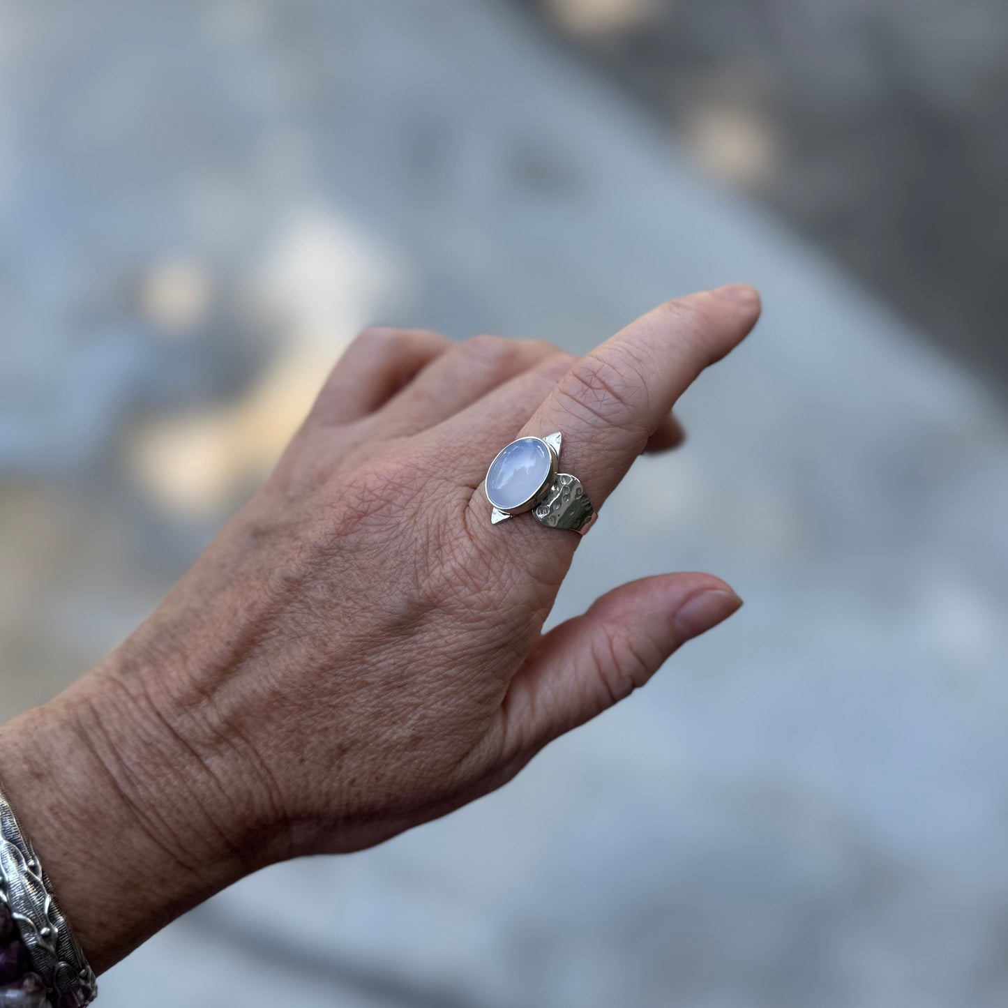 Inanna Ring | Blue Chalcedony SIZE: 10.5