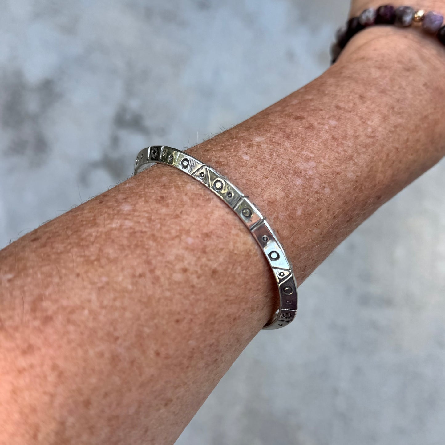 Stargate Cuff | Medium Silver Triangle Bracelet