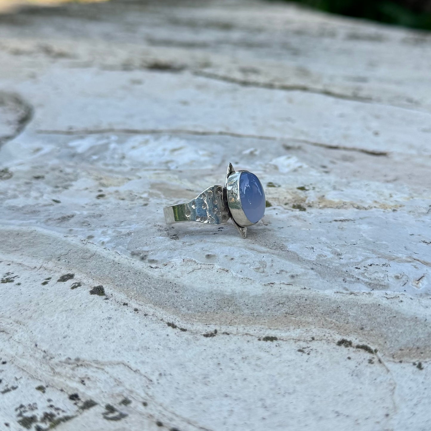 Inanna Ring | Blue Chalcedony SIZE: 10.5