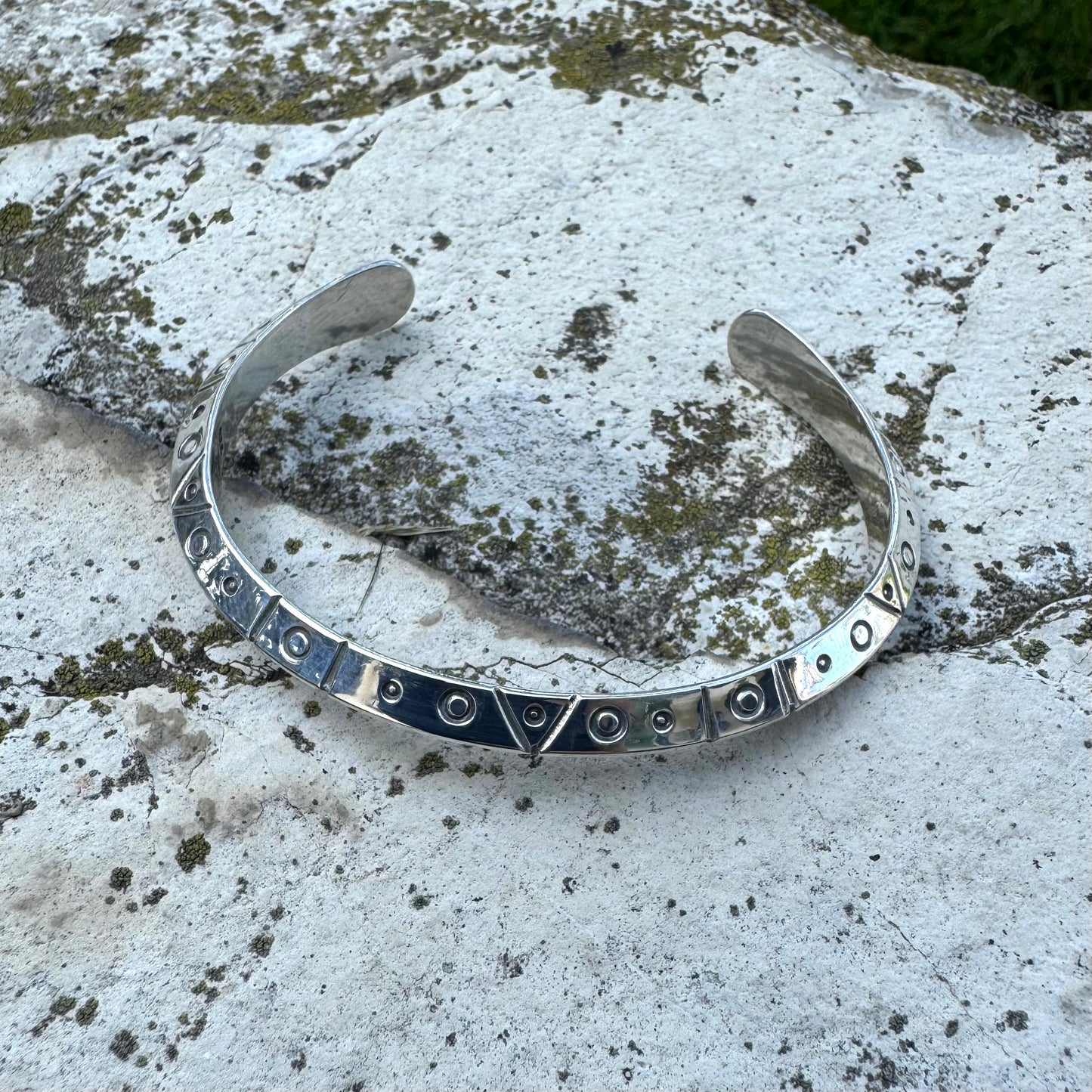 Stargate Cuff | Medium Silver Triangle Bracelet