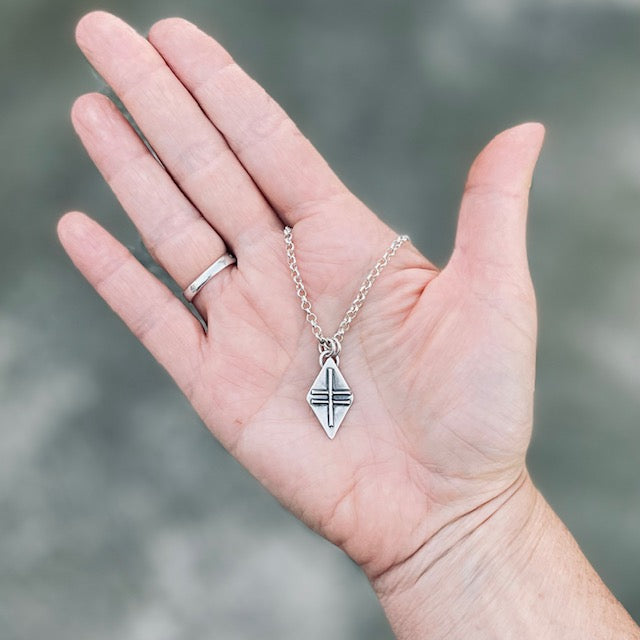 Ogham ASH Sterling Silver Medallion Necklace