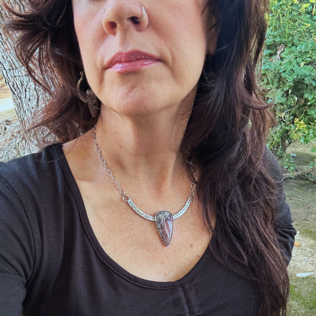 Stargate Priestess Necklace | Silver Sci-fi Jasper