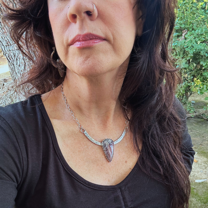 Stargate Priestess Necklace | Silver Sci-fi Jasper