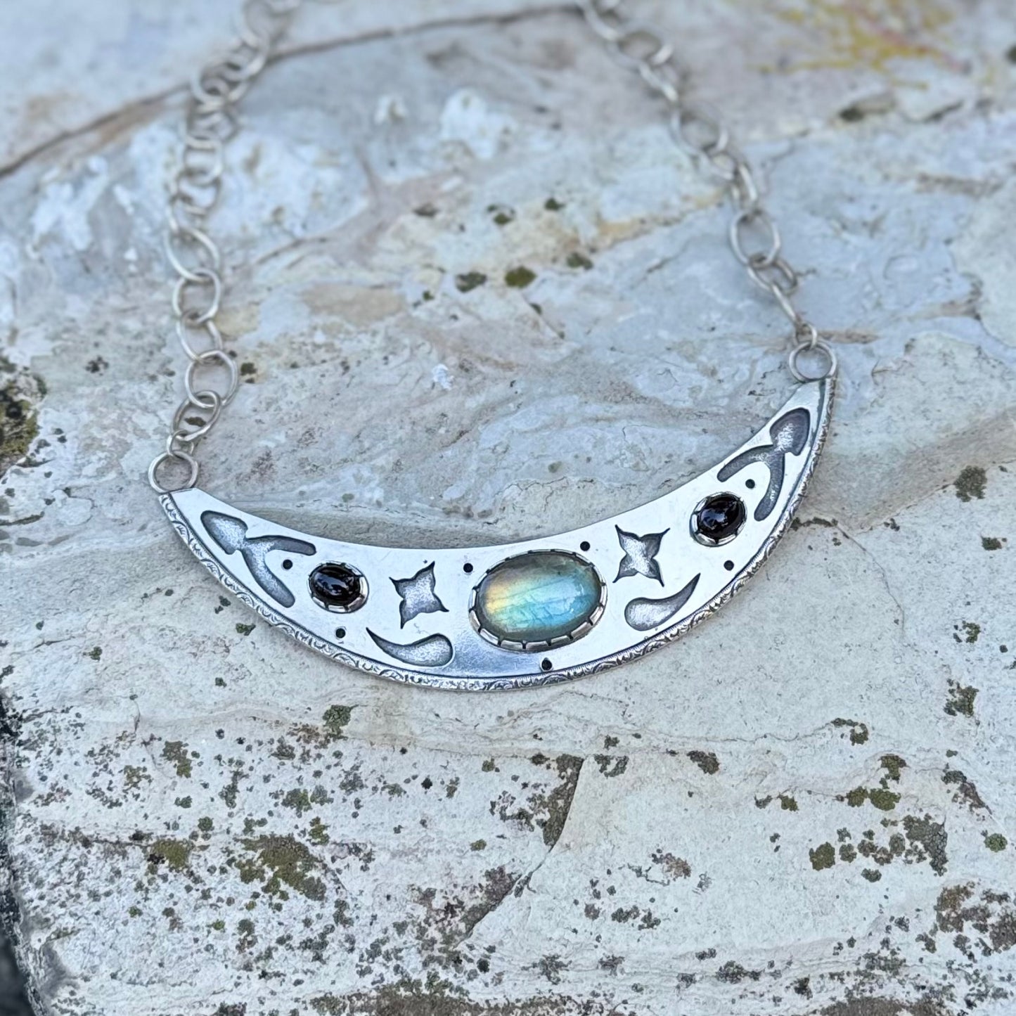 Labradorite Garnet | Cosmic Priestess Necklace