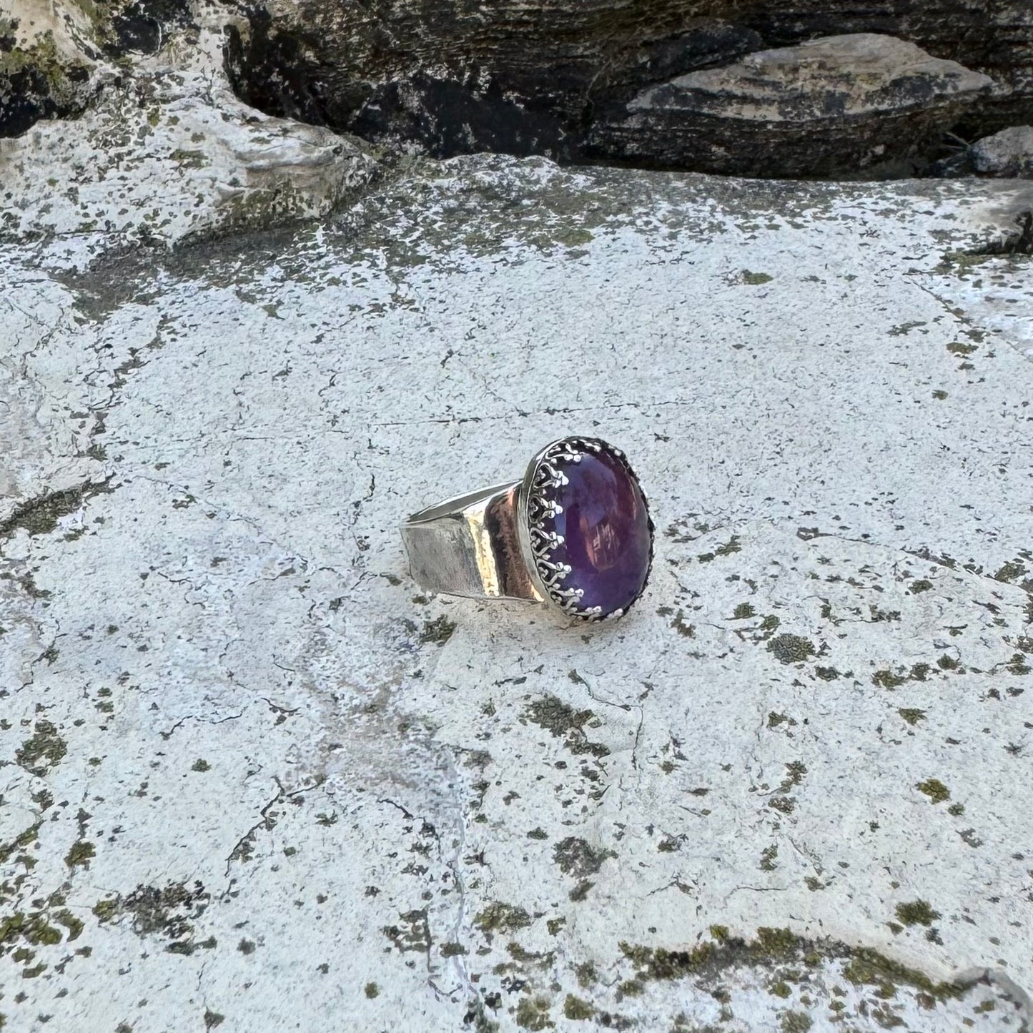 Amethyst Sterling Silver Ring ⋮ Size 11.5