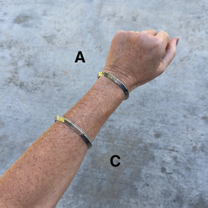 Stargate Cuff | Silver Triangle Bracelet with Symbols