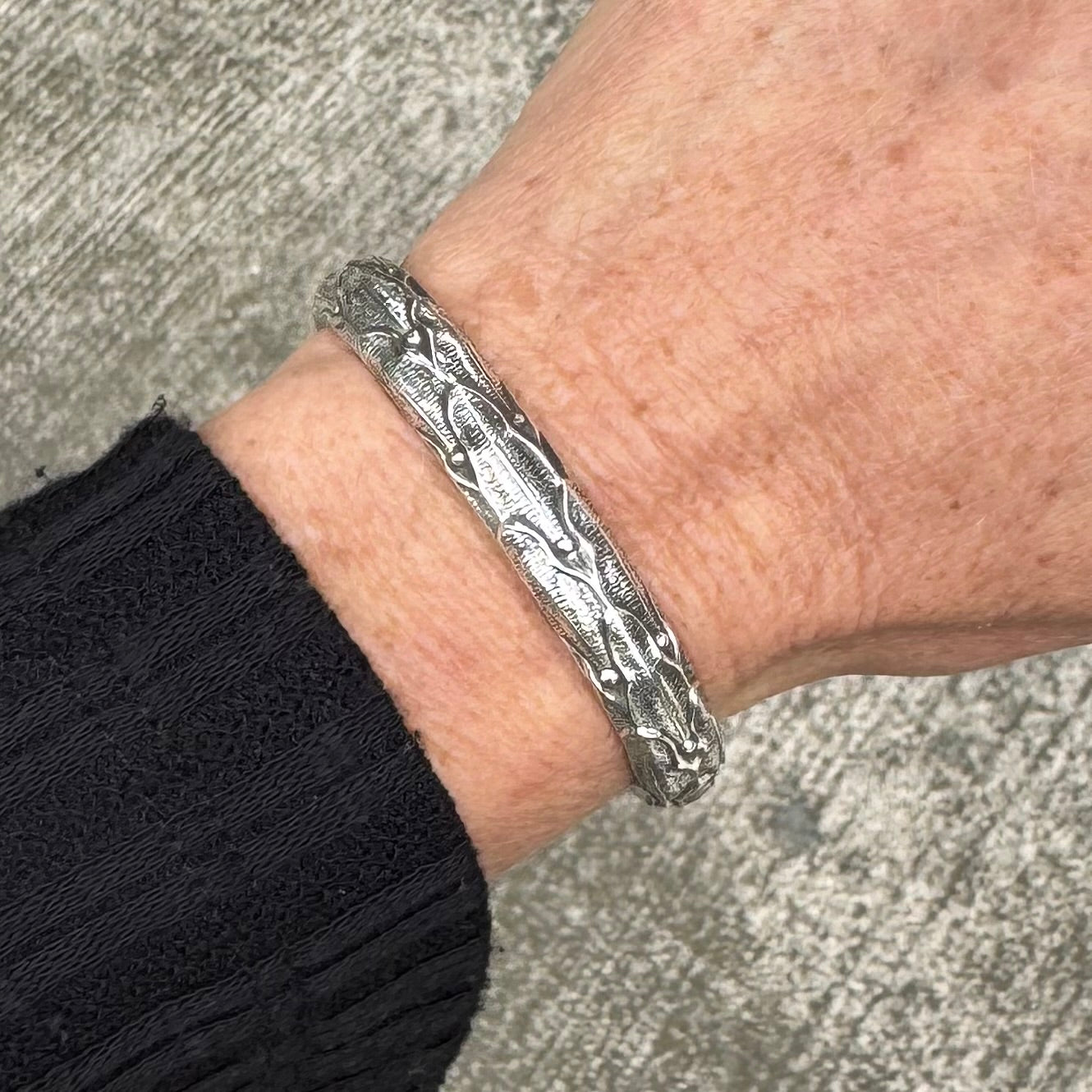 Elven Cuff Bracelet | Thick Sterling Silver Ethereal Bracelet