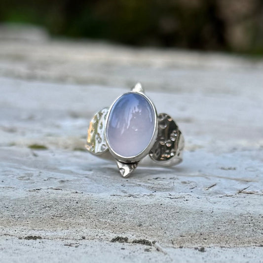 Inanna Ring | Blue Chalcedony SIZE: 10.5