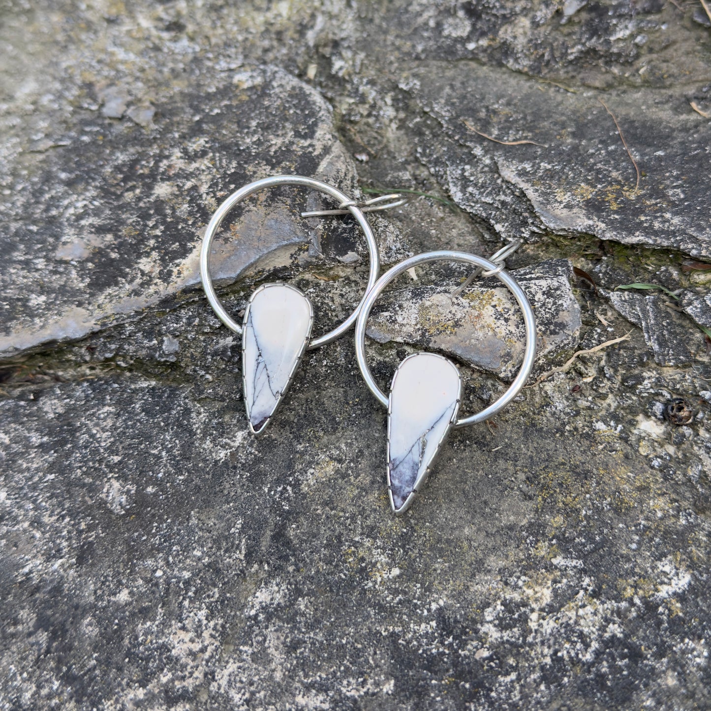 Porcelain Jasper Hoop Earrings