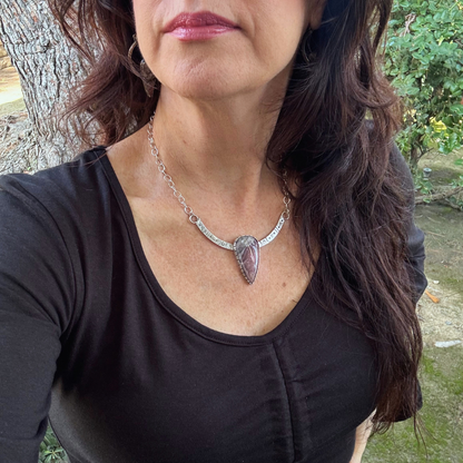 Stargate Priestess Necklace | Silver Sci-fi Jasper