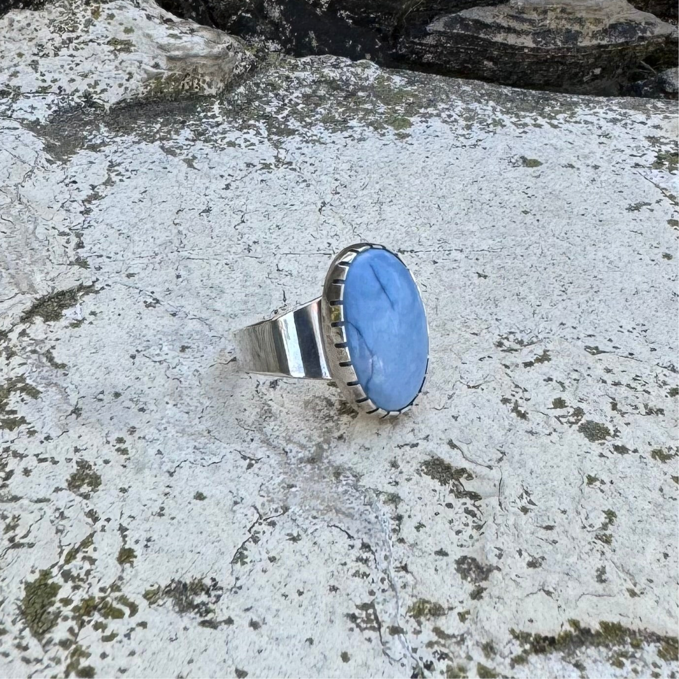 Peruvian Blue Opal Ring ⋮ Size 12