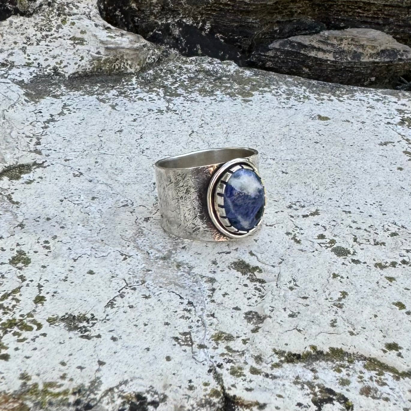 Sodalite Sterling Silver Ring ⋮ Size 12.75