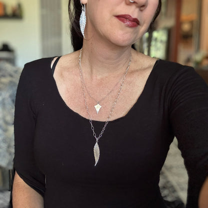 Fae Leaf Necklace | Vertical