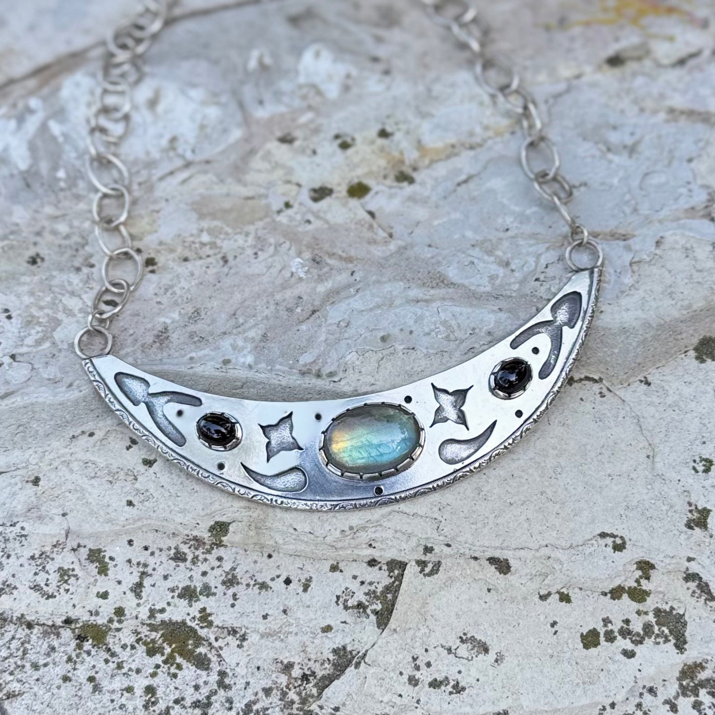 Labradorite Garnet | Cosmic Priestess Necklace