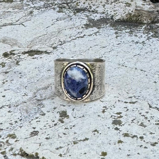 Sodalite Sterling Silver Ring ⋮ Size 12.75