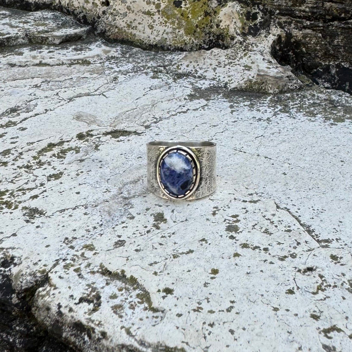 Sodalite Sterling Silver Ring ⋮ Size 12.75