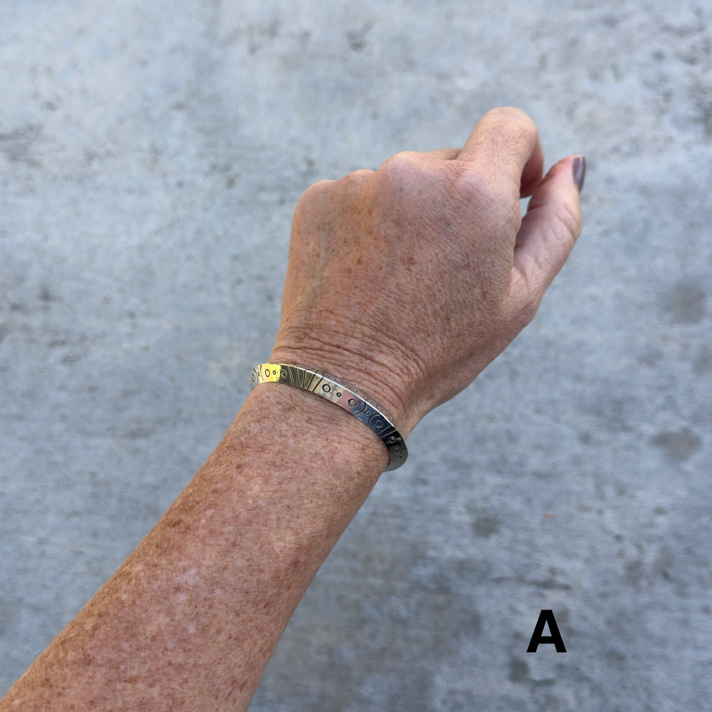 Stargate Cuff | Silver Triangle Bracelet with Symbols