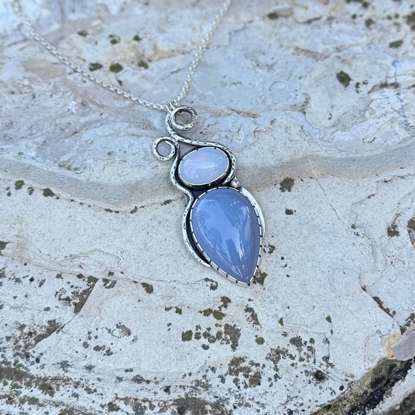 Blue Chalcedony Opalite | Lilith Necklace