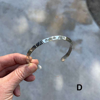 Stargate Cuff | Silver Triangle Bracelet with Symbols