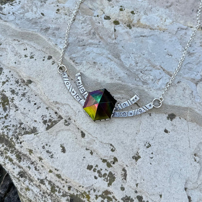 Stargate Priestess Necklace | Aura Black Jet Hexagon