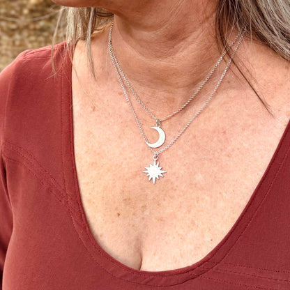 Crescent Moon Necklace ⋮ Hammered Texture