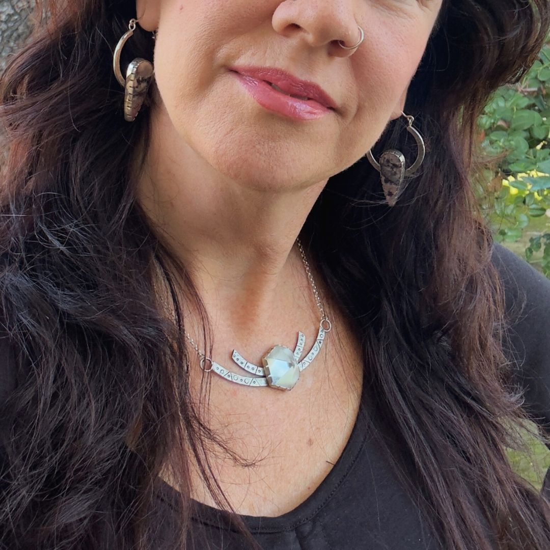 Stargate Priestess Necklace | Crystal Quartz Hexagon