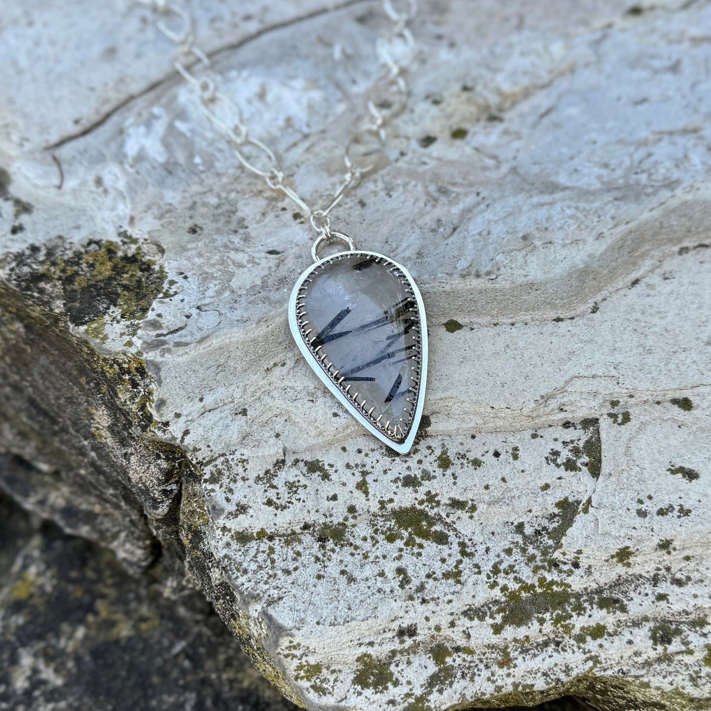 Tourmalated Quartz Pendant Necklace