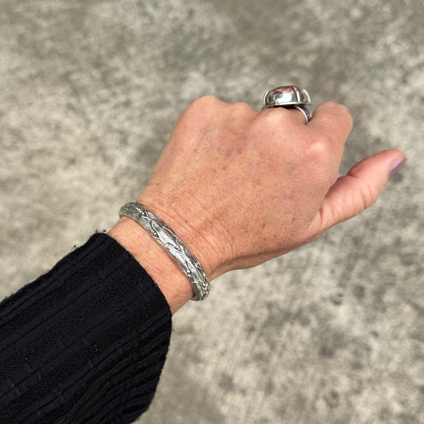 Elven Cuff Bracelet | Thick Sterling Silver Ethereal Bracelet