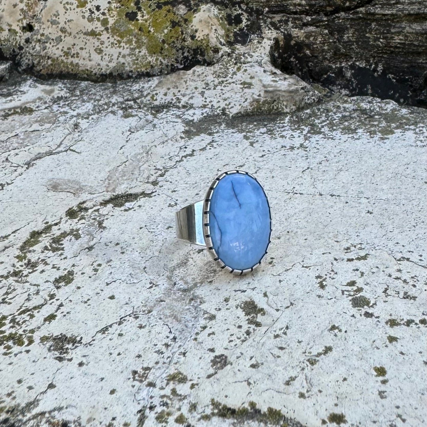 Peruvian Blue Opal Ring ⋮ Size 12