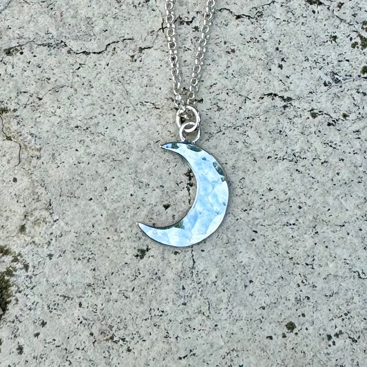 Crescent Moon Necklace ⋮ Hammered