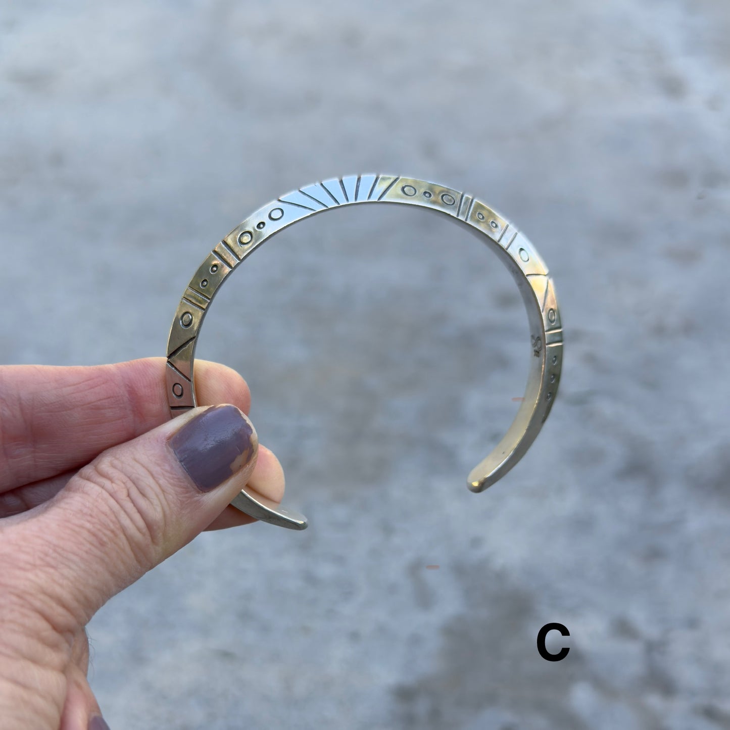 Stargate Cuff | Silver Triangle Bracelet with Symbols