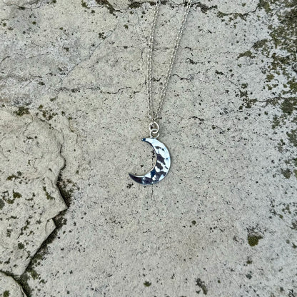 Crescent Moon Necklace ⋮ Hammered Texture