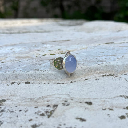 Inanna Ring | Blue Chalcedony SIZE: 10.5
