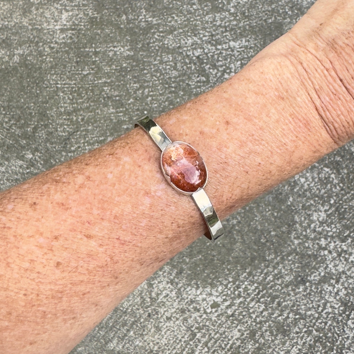 Sunstone Sterling Silver Cuff Bracelet