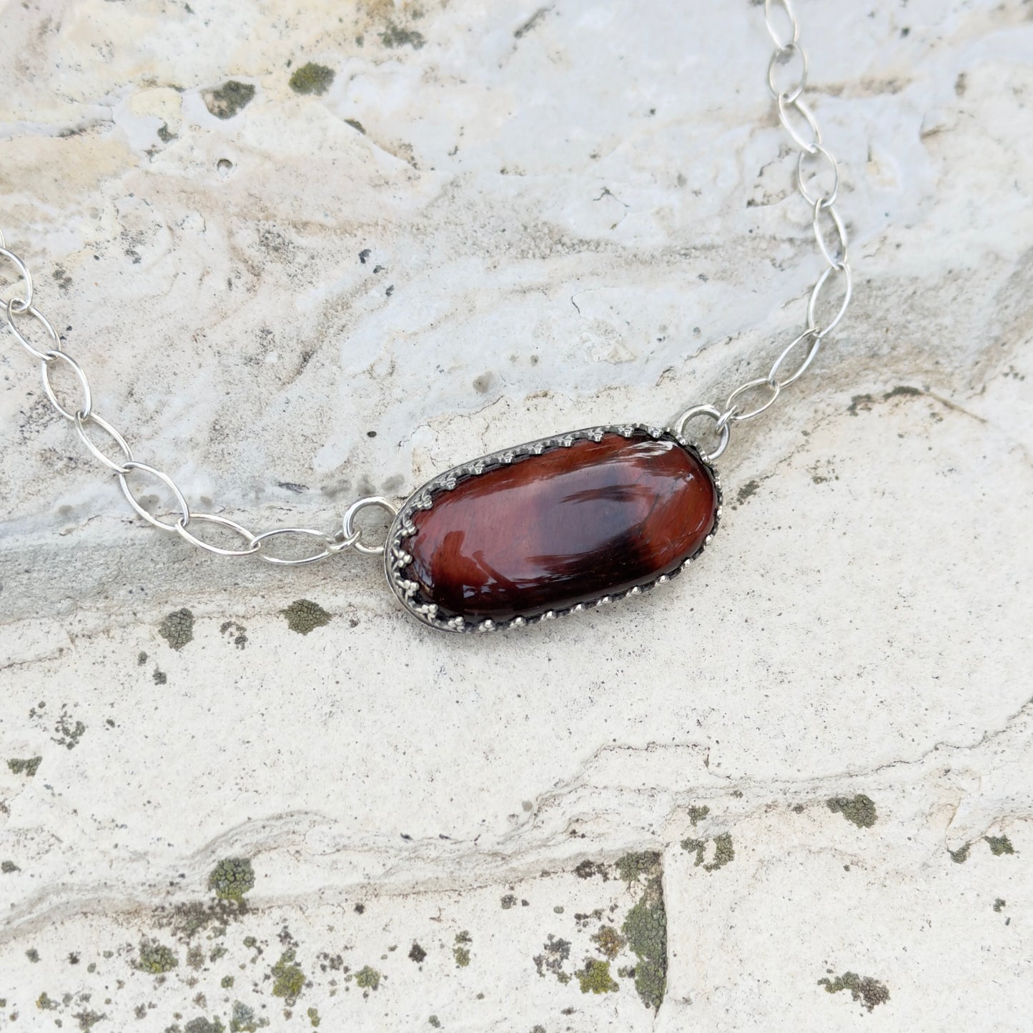 Red Tiger’s Eye Choker Necklace