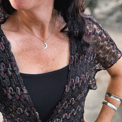 Crescent Moon Necklace ⋮ Hammered Texture