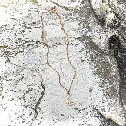 Crescent Moon Necklace | Bronze