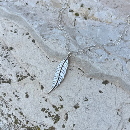Fae Leaf Necklace | Vertical