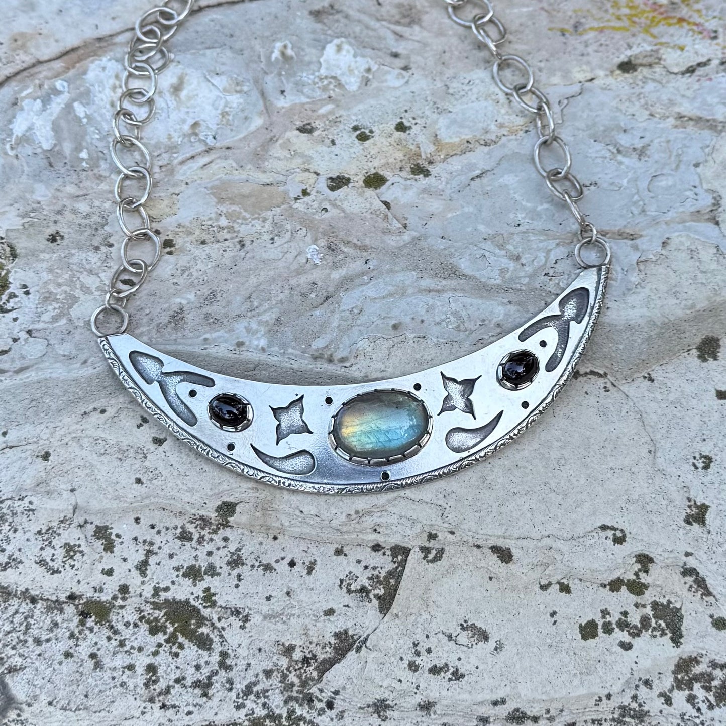 Labradorite Garnet | Cosmic Priestess Necklace