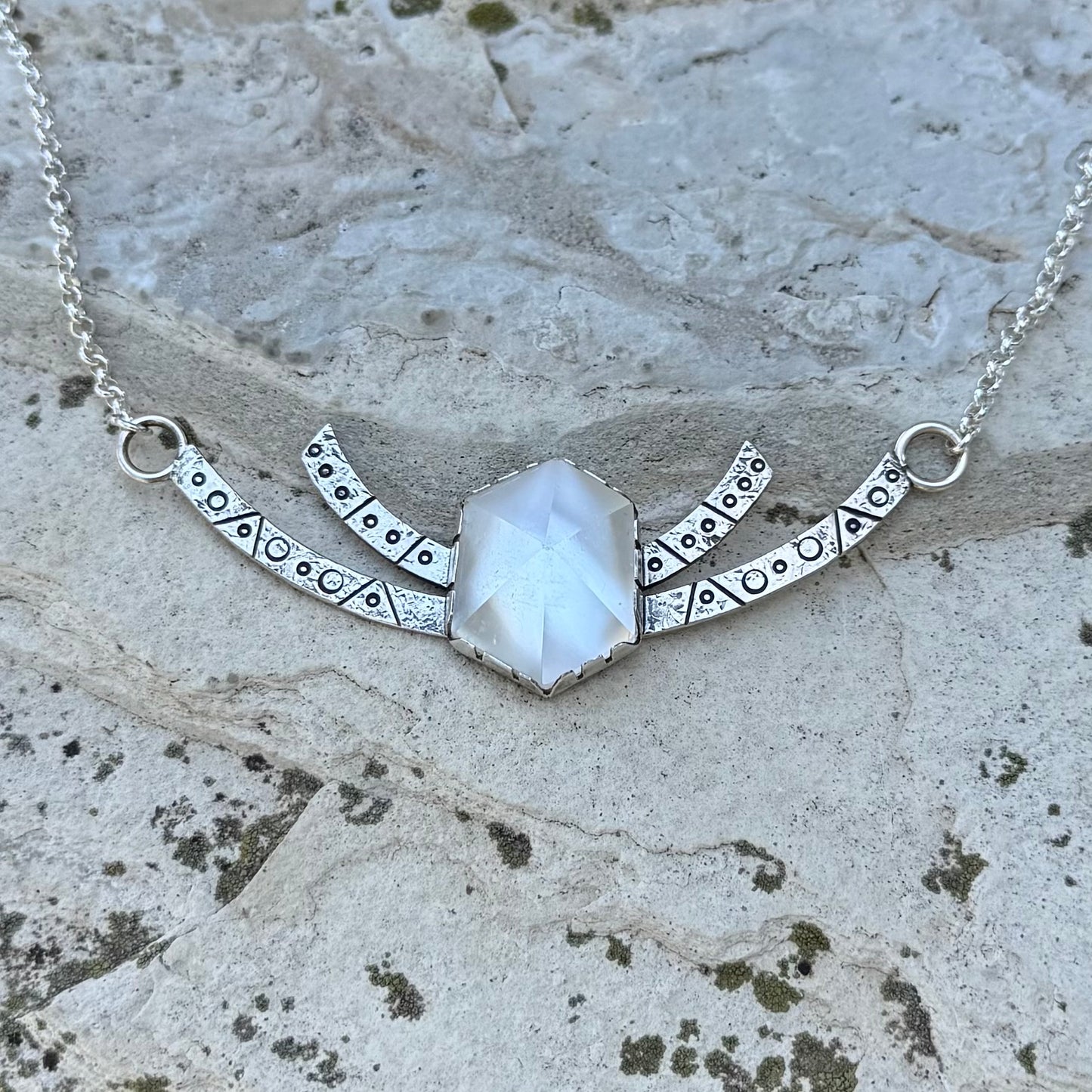 Stargate Priestess Necklace | Crystal Quartz Hexagon