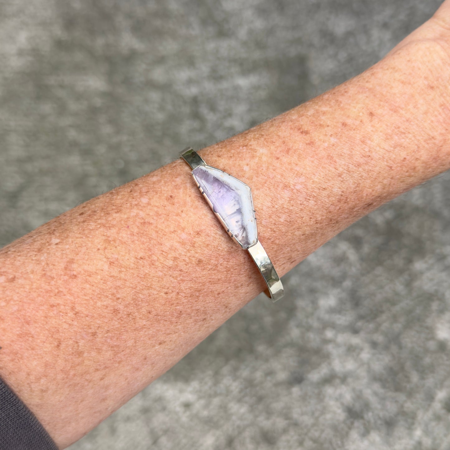 Chevron Amethyst Cuff Bracelet