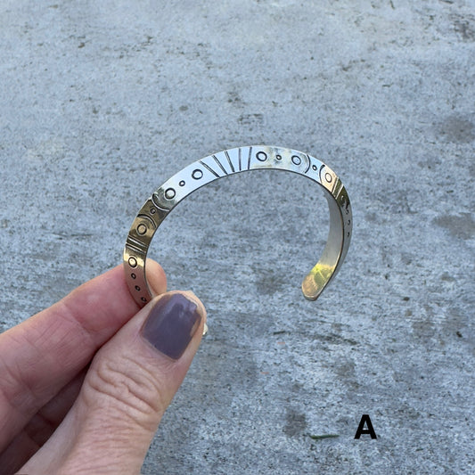 Stargate Cuff | Silver Triangle Bracelet with Symbols
