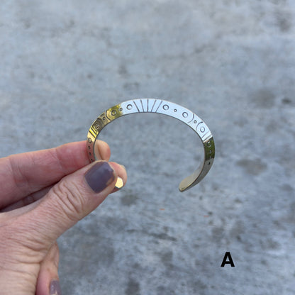 Stargate Cuff | Silver Triangle Bracelet with Symbols