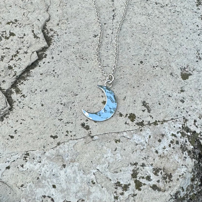 Crescent Moon Necklace ⋮ Hammered Texture