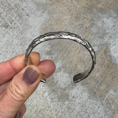 Elven Cuff Bracelet | Thick Sterling Silver Ethereal Bracelet
