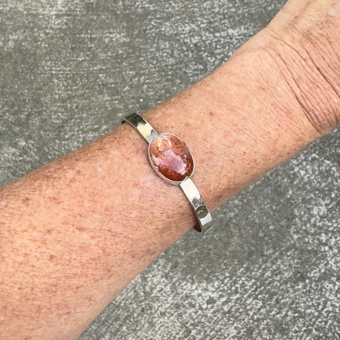 Sunstone Sterling Silver Cuff Bracelet