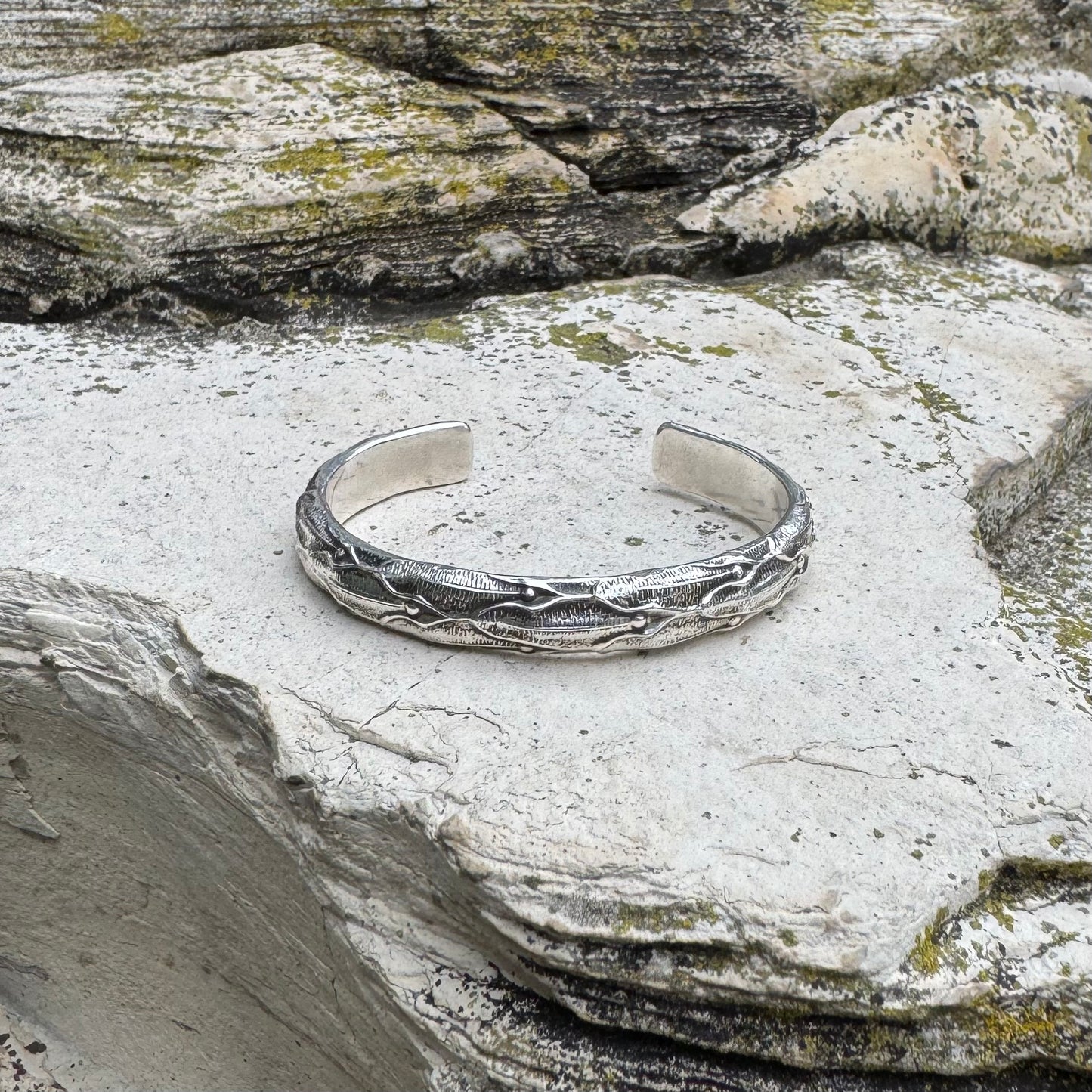 Elven Cuff Bracelet | Thick Sterling Silver Ethereal Bracelet